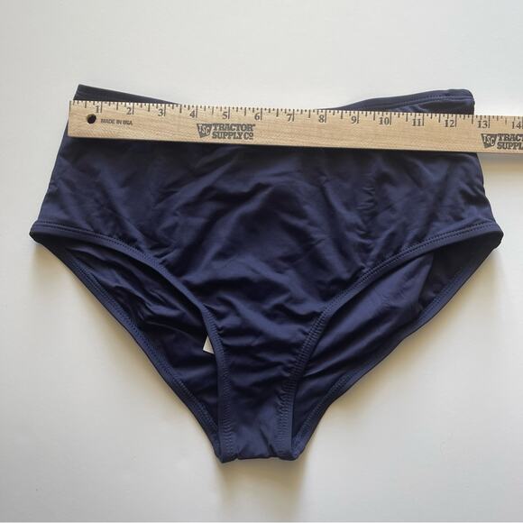 Andie Swim The High Waist Bikini Bottom SMALL Navy - Picture 4 of 10